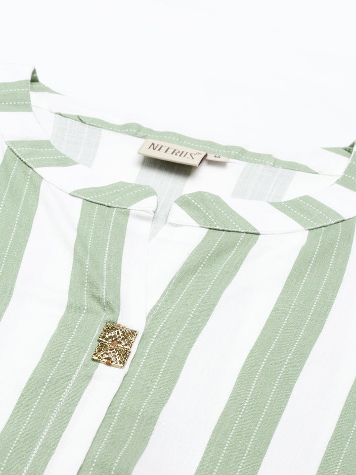 Neerus Pista Color Slub Rayon Fabric Kurta