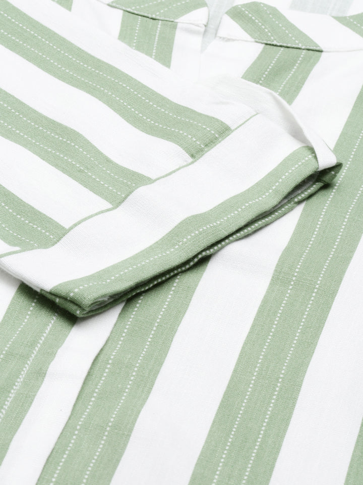 Neerus Pista Color Slub Rayon Fabric Kurta