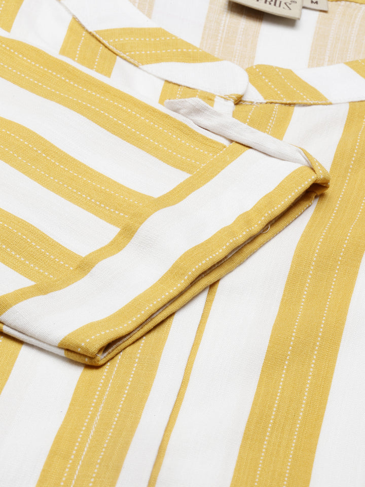 Neerus Yellow Color Slub Rayon Fabric Kurta