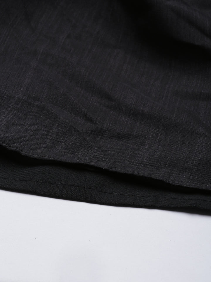 Neerus Green silk solid kurta - detail view 4