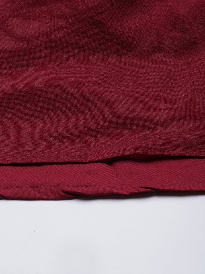 Neerus Pink silk straight kurti - detail view 4