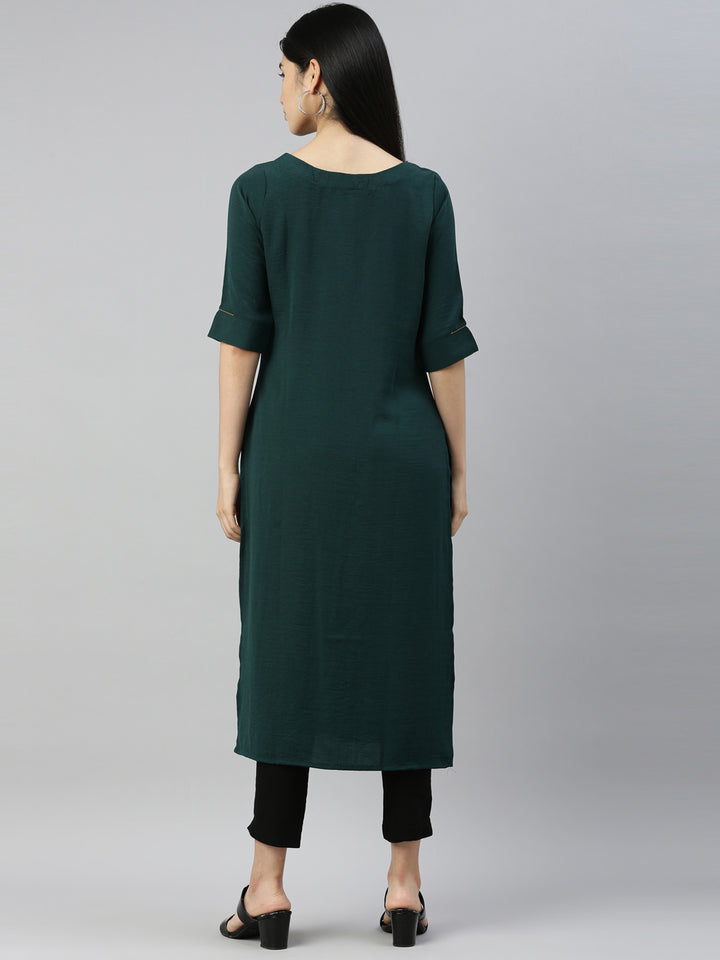 Neerus B Green Color Mouse Crepe Fabric Kurta