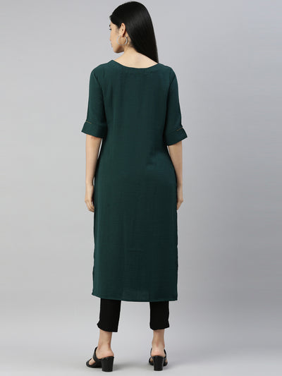 Neeru'S B GREEN Color MOUSE CREPE Fabric Kurta
