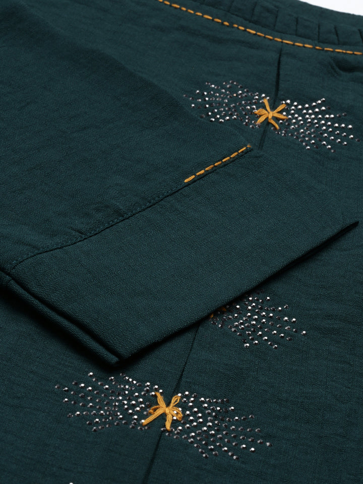 Neerus B Green Color Mouse Crepe Fabric Kurta