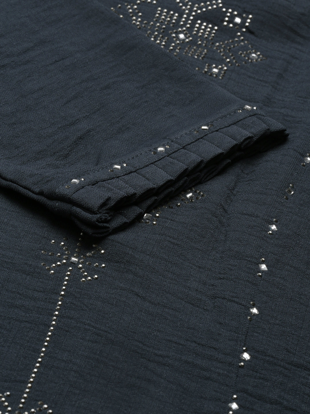 Neerus Grey rayon solid kurti - detail view 4