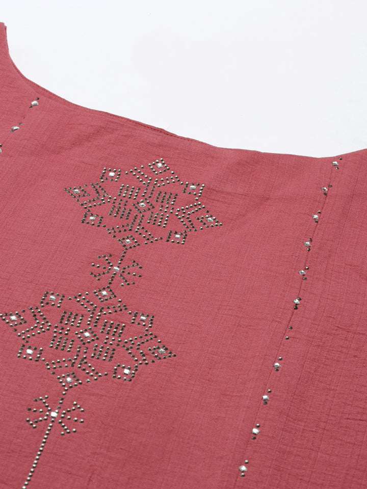 Neerus Pink Color Rayon Fabric Kurta