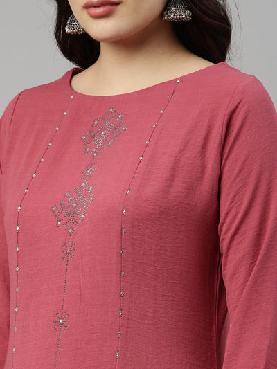 Neeru'S PINK Color RAYON Fabric Kurta
