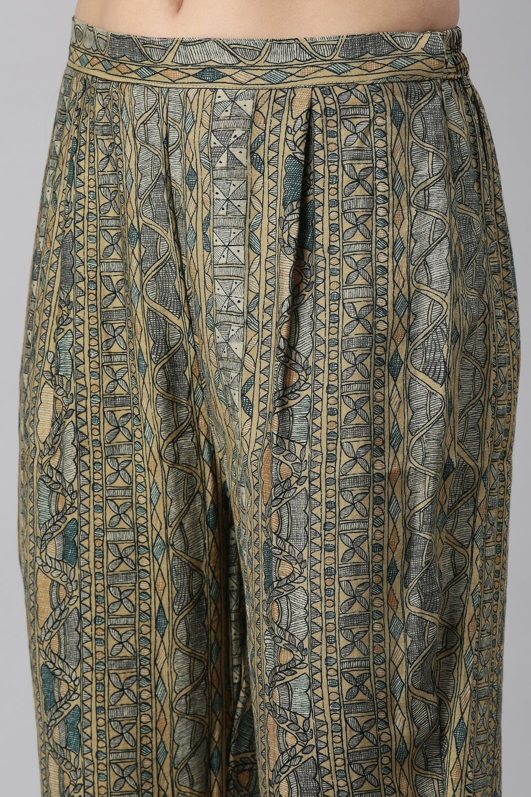 Neerus Grey satin kurta set - detail view 4