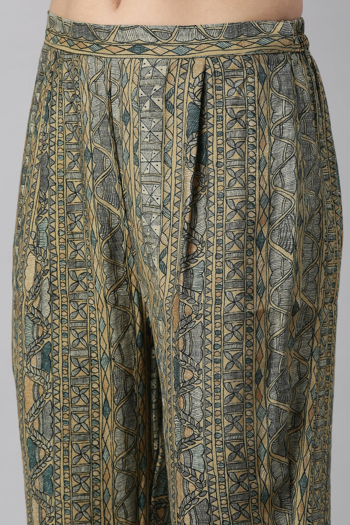 Neerus Grey satin kurta set - detail view 4
