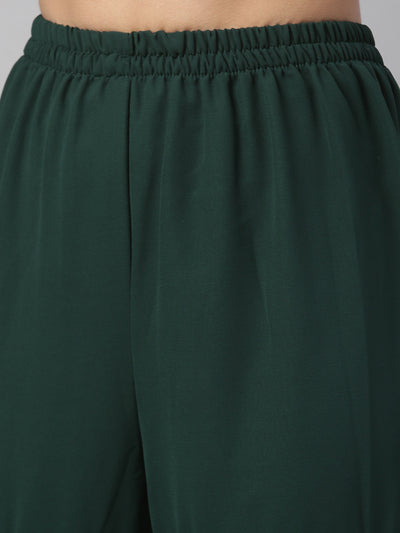 Neeru'S BOTTLE GREEN color, GEORGETTE fabric Suit Set