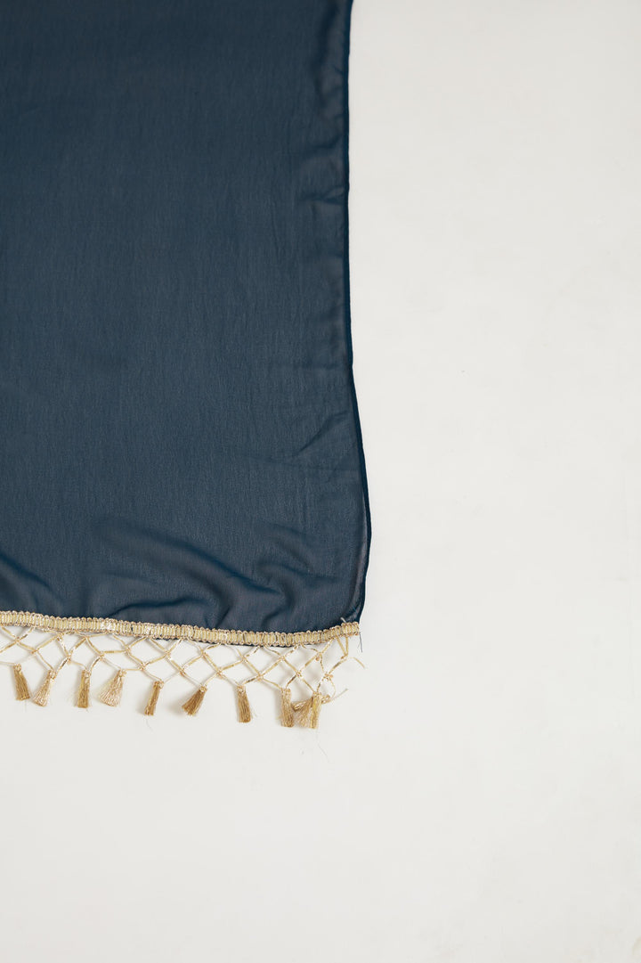 Neerus Blue Georgette Embroidered Anarkali Kurta Set - detail view 3