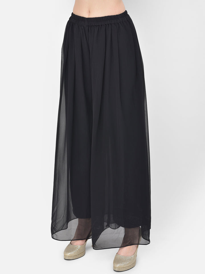 Neerus Black Color Georgette Fabric Salwar Kameez