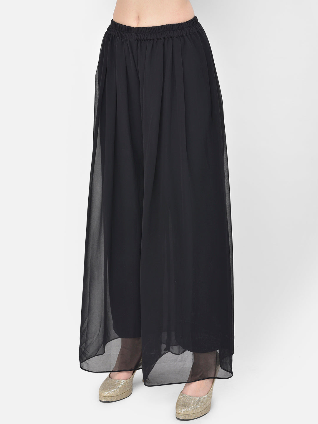 Neeru'S black color, georgette fabric salwar kameez