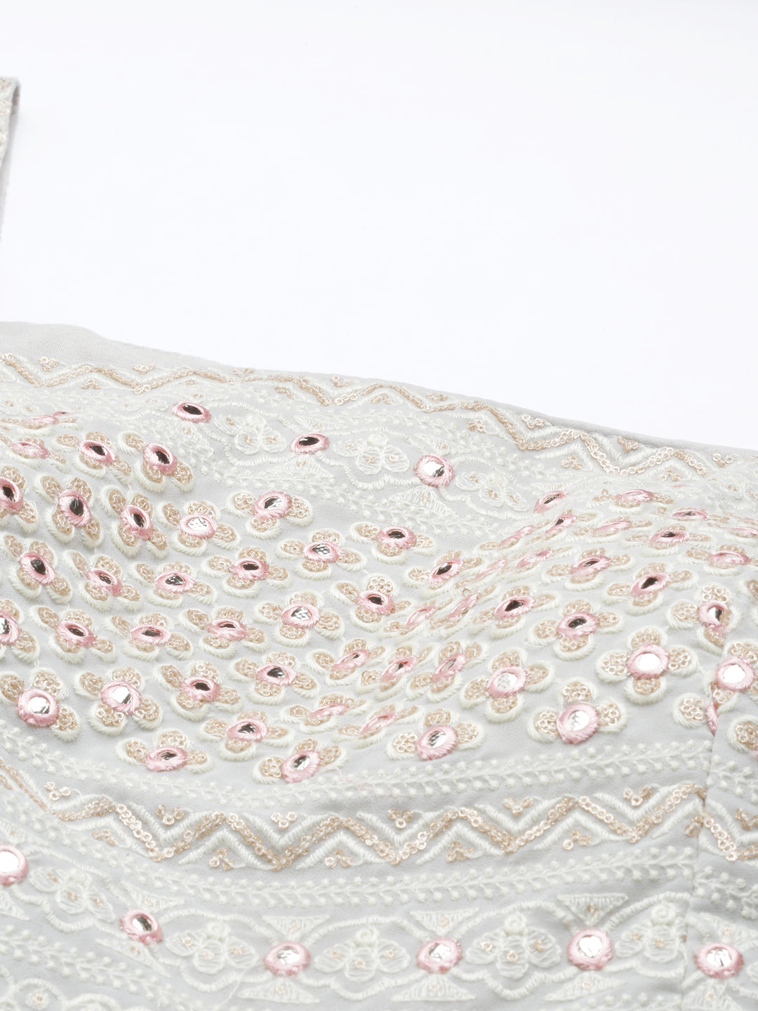 Neerus Grey Color Poly Georgette Fabric Kurta Sets With Dupatta