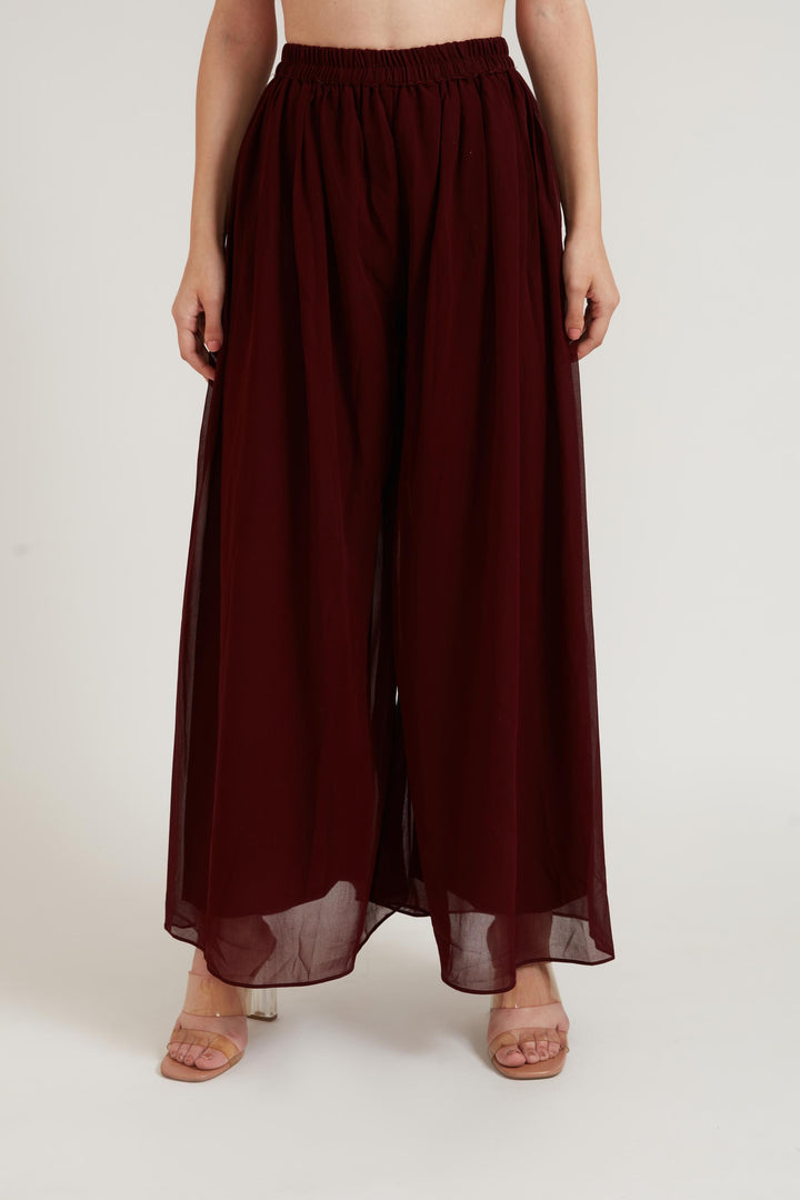 Neerus Maroon Color Georgette Fabric Suit Set