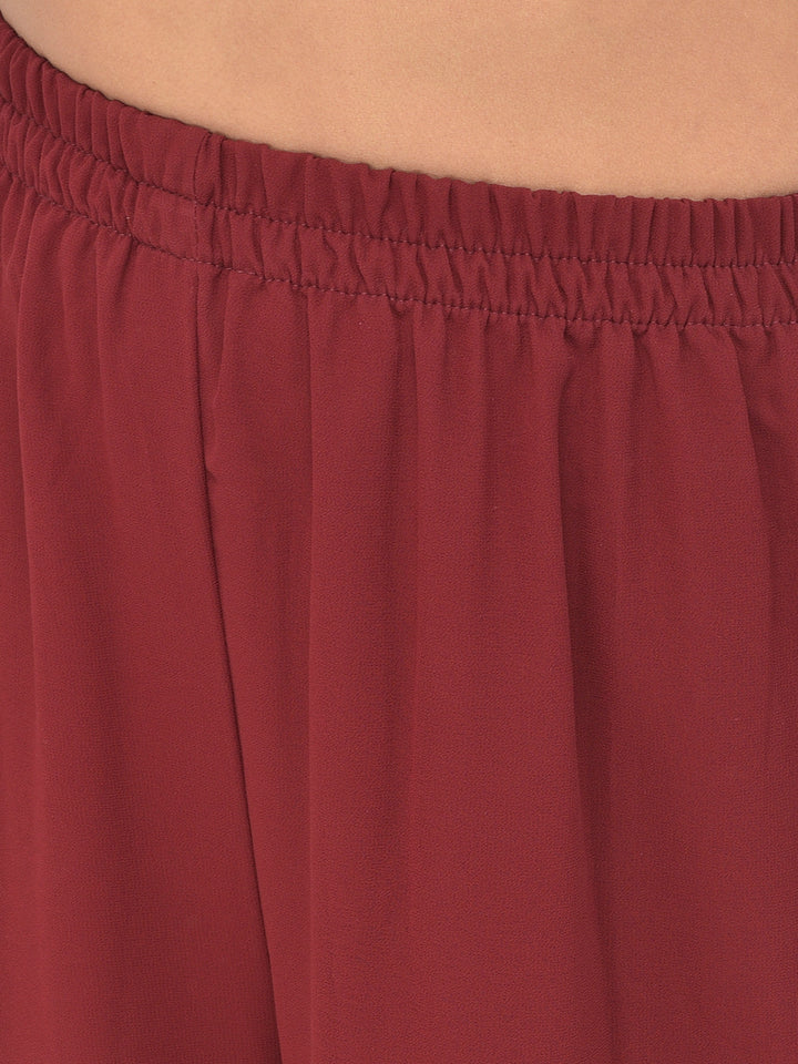 Neerus Maroon georgette embellished co-ord set - detail view 6