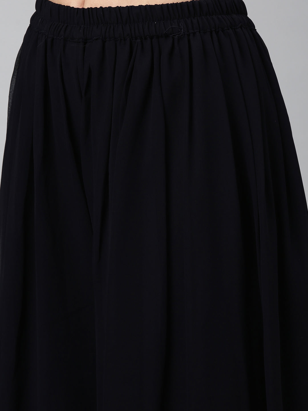 Neerus Black Color Poly Georgette Fabric Readymade Suits