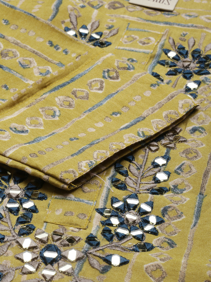 Neerus Mehadi Green Color Georgette Fabric Kurta