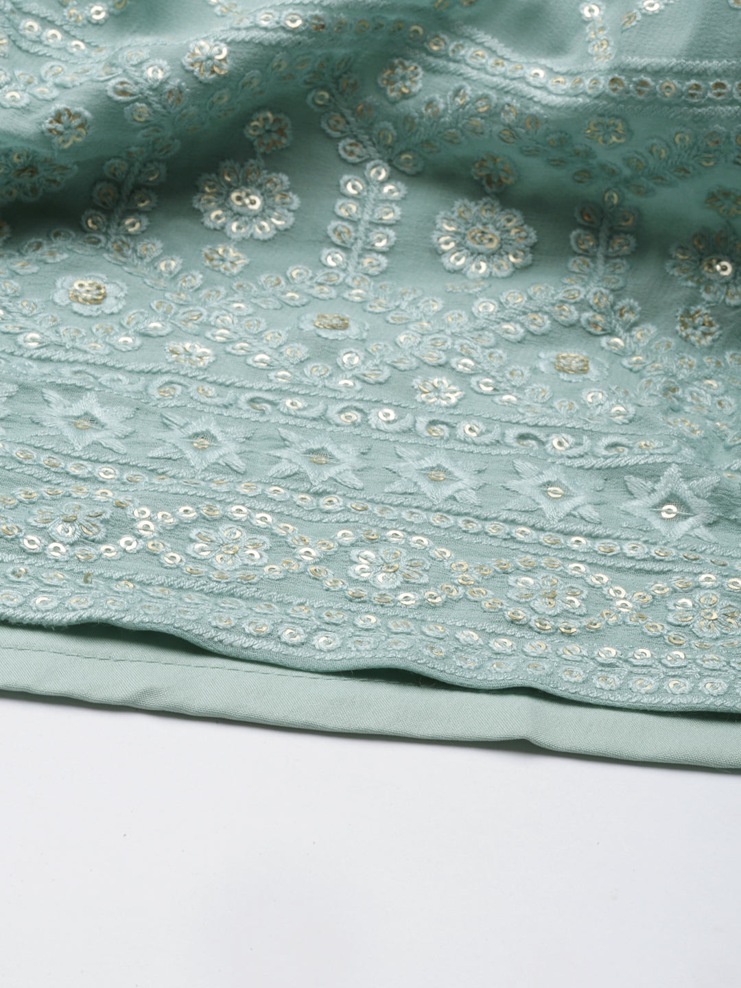 Neerus Blue georgette straight kurti - detail view 5