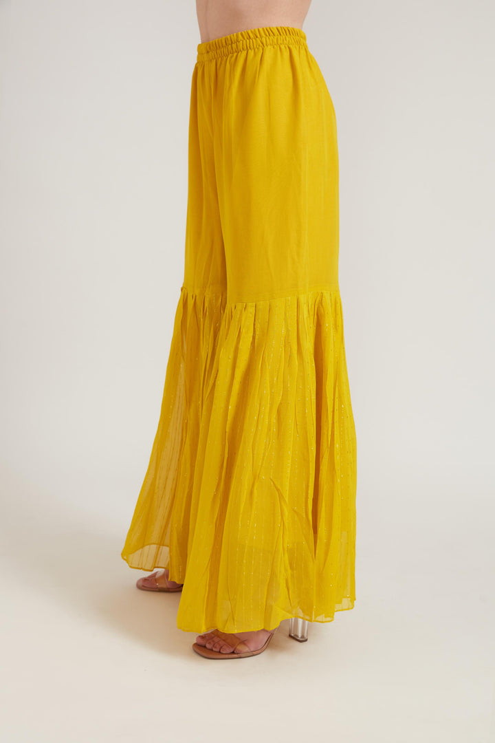 Neerus Mustard Color Georgette Fabric Suit