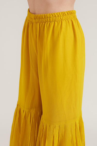 Neeru's Mustard Color Georgette Fabric Suit