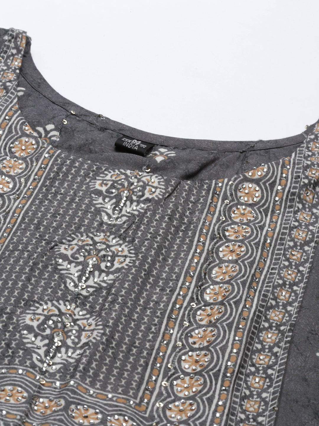 Neerus Grey Color Model Fabric Kurta