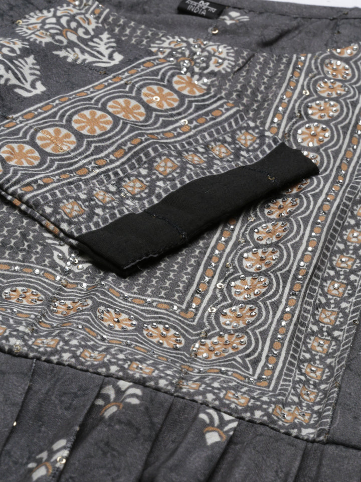 Neerus Grey Color Model Fabric Kurta