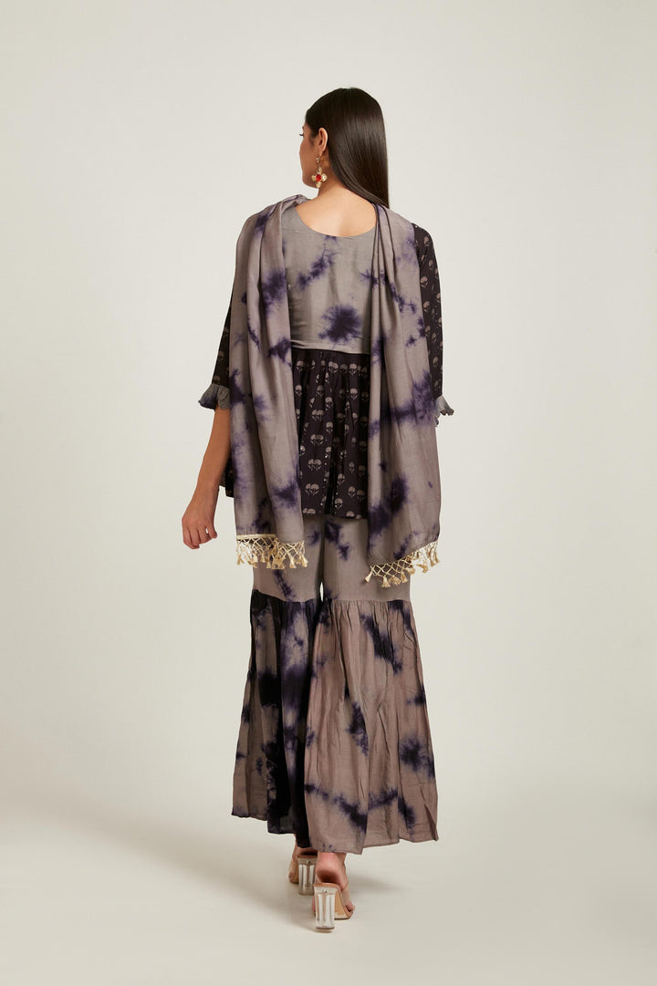 Neerus Black Color Muslin Fabric Salwar Kameez