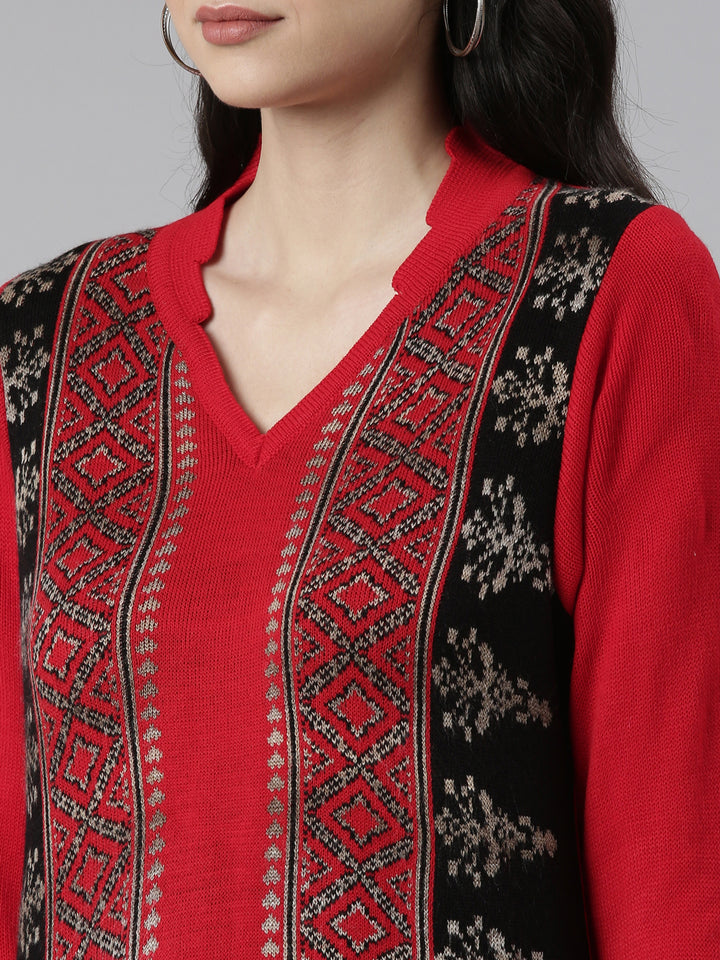 Neerus Multi Straight Printed Cotton Wool Kurta