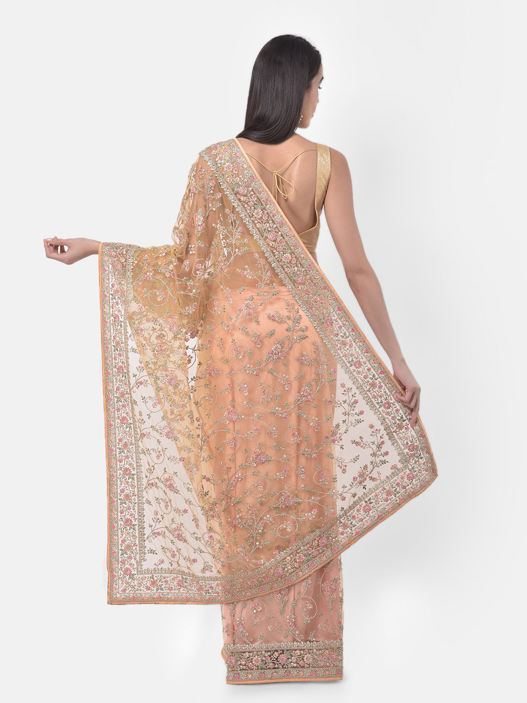 Neeru's Yellow Color Nett Fabric Saree