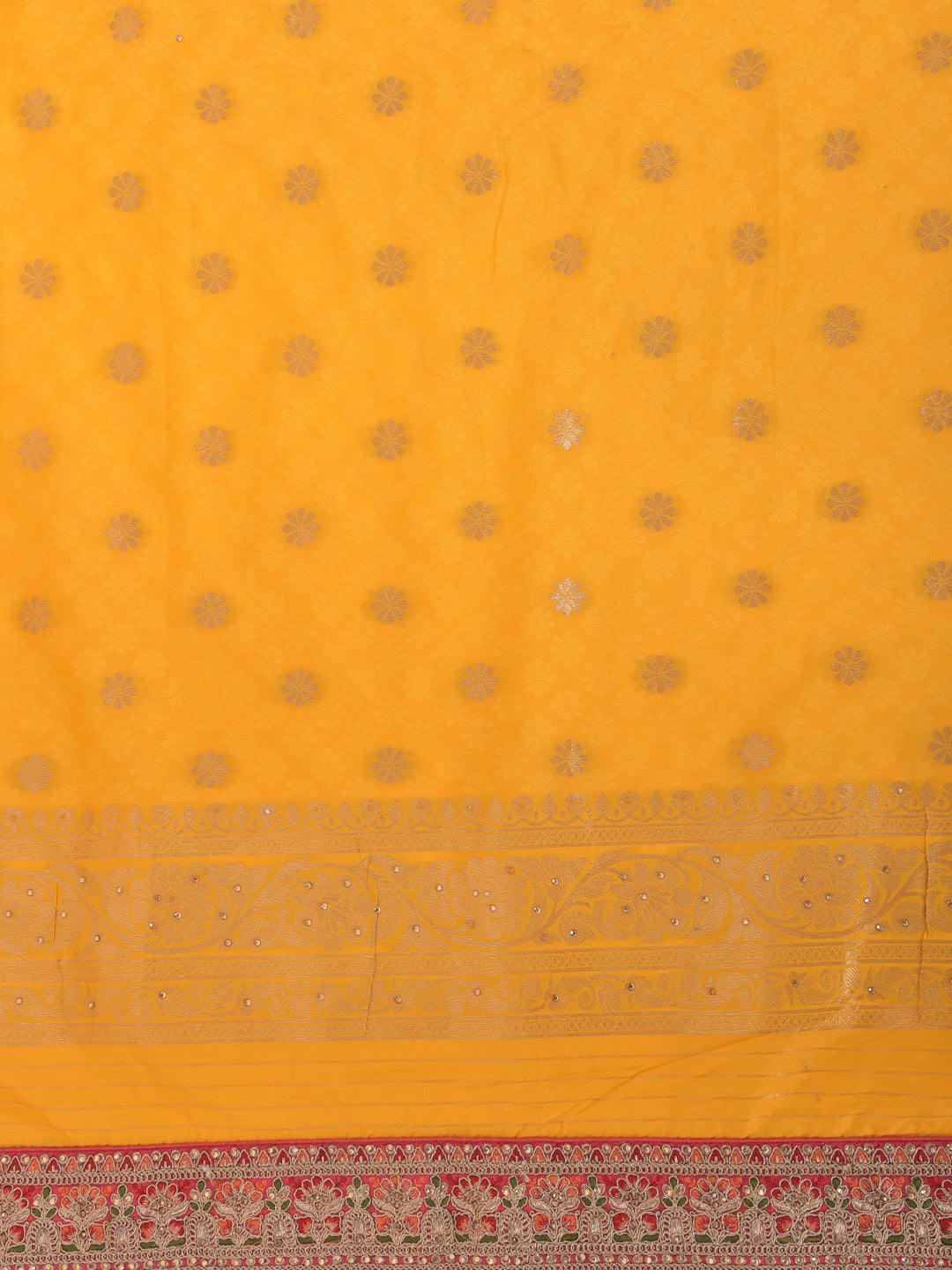 Neerus Yellow Color Banaras Fabric Saree