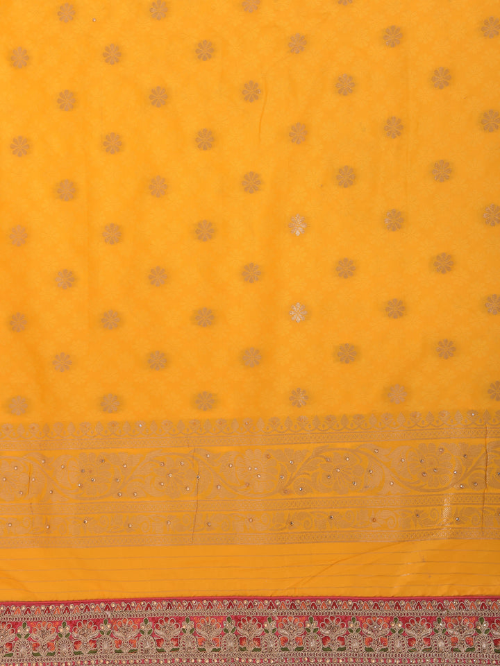 Neerus Yellow Color Banaras Fabric Saree