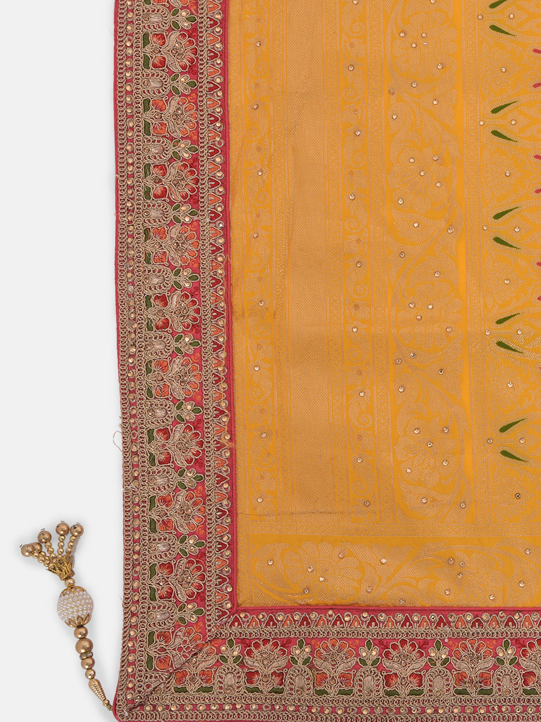 Neeru'S Yellow Color, Banaras Fabric Saree