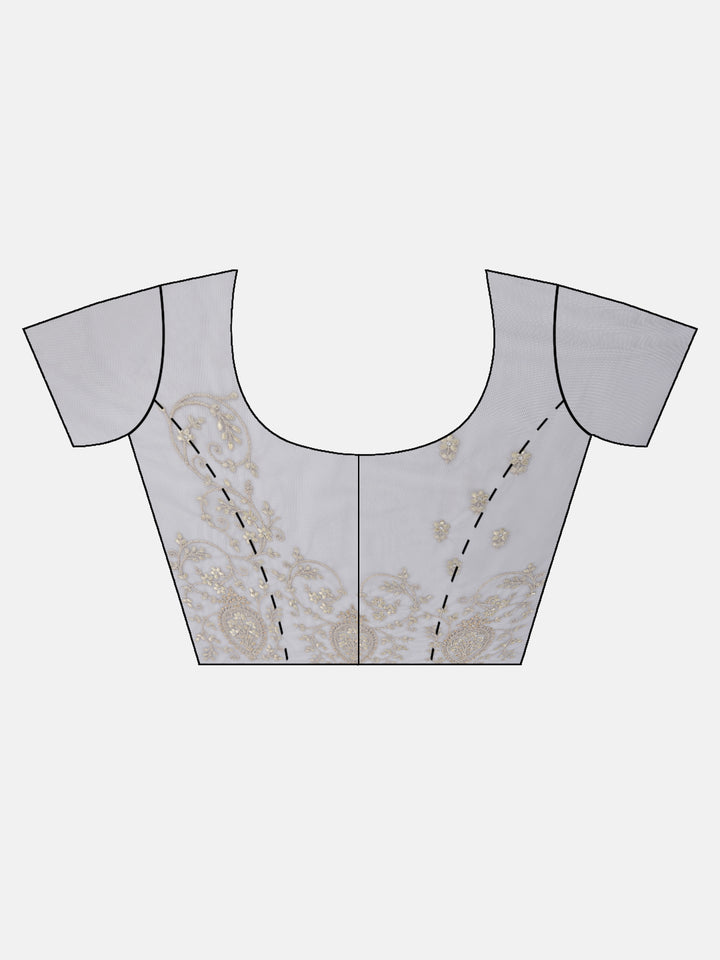 Neerus Grey Color Nett Fabric Saree