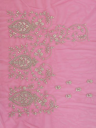 Neeru's Rani Color Nett Fabric Saree