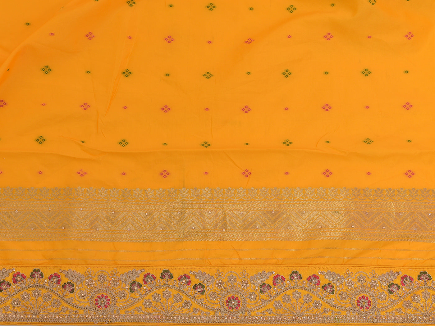 Neeru's Yellow Color Banaras Fabric Saree