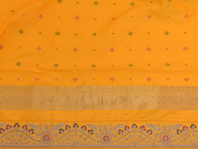 Neeru's Yellow Color Banaras Fabric Saree