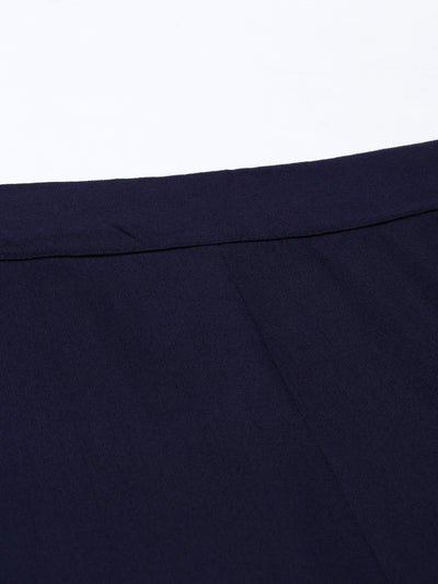 Neeru's Navy Blue Color Rayon Fabric Plazzo