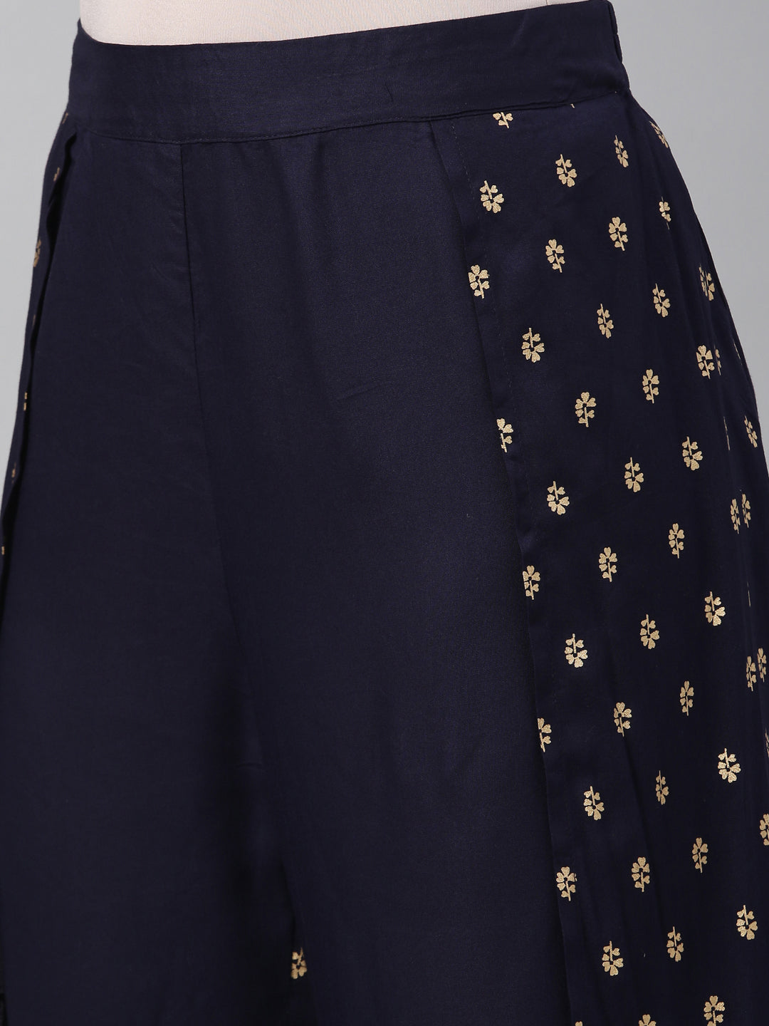 Neeru's Navy Blue Color Rayon Fabric Plazzo