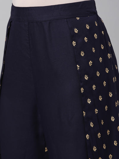 Neeru's Navy Blue Color Rayon Fabric Plazzo