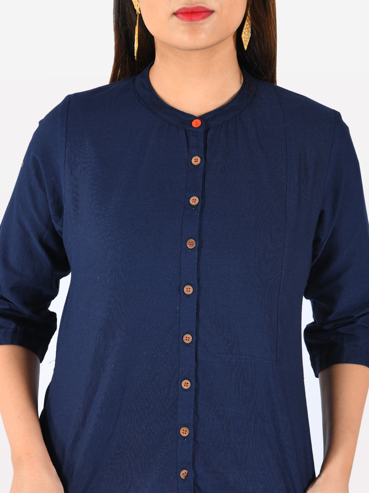 Neerus Blue & White Top & Palazzo Set