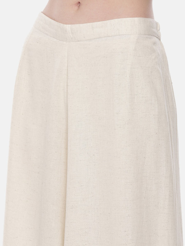 Neerus Ivory Embellished Flared Kurta