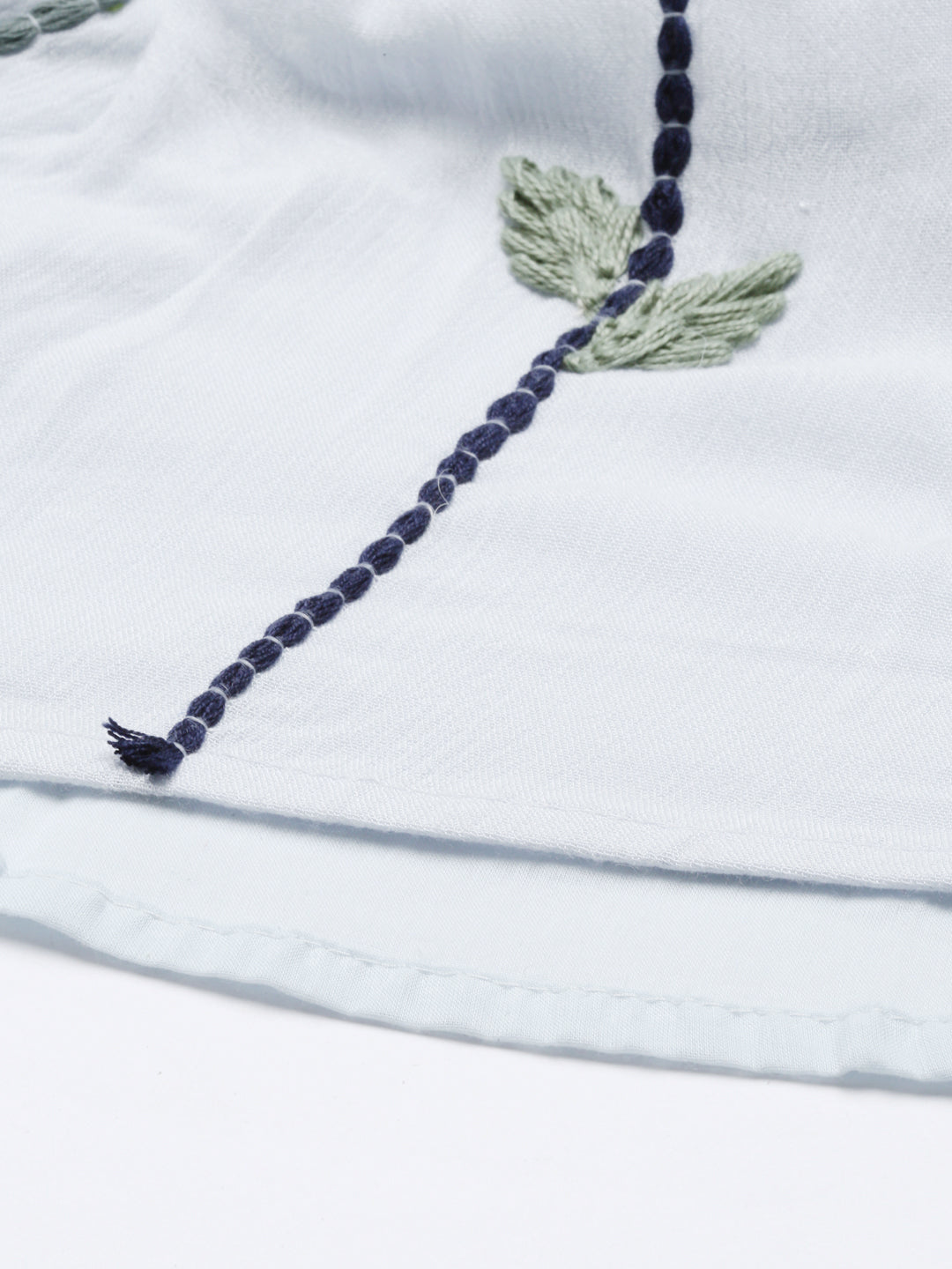 Neerus Blue chiffon straight kurti - detail view 5