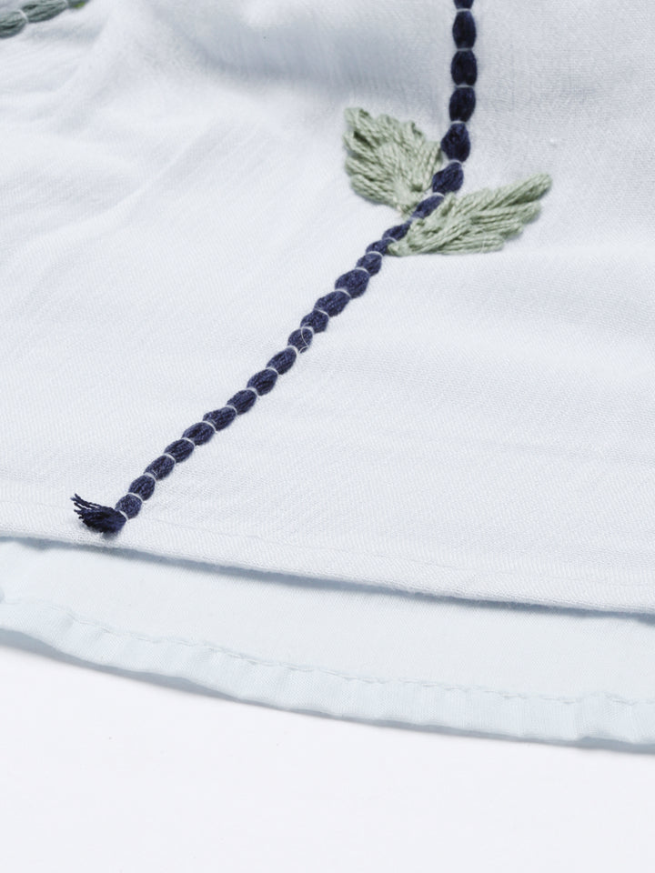 Neerus Blue chiffon straight kurti - detail view 5