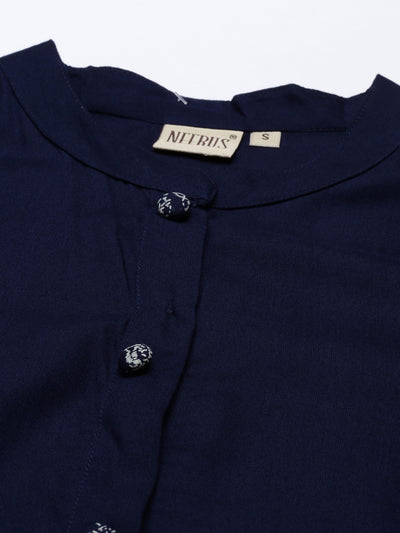 Neeru'S Navy Blue Color, Rayon Fabric Tunic