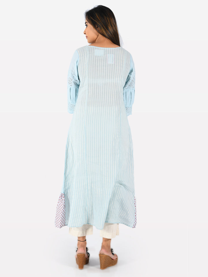 Neerus Women Sea Green Color Cotton Fabric Tunic "48"