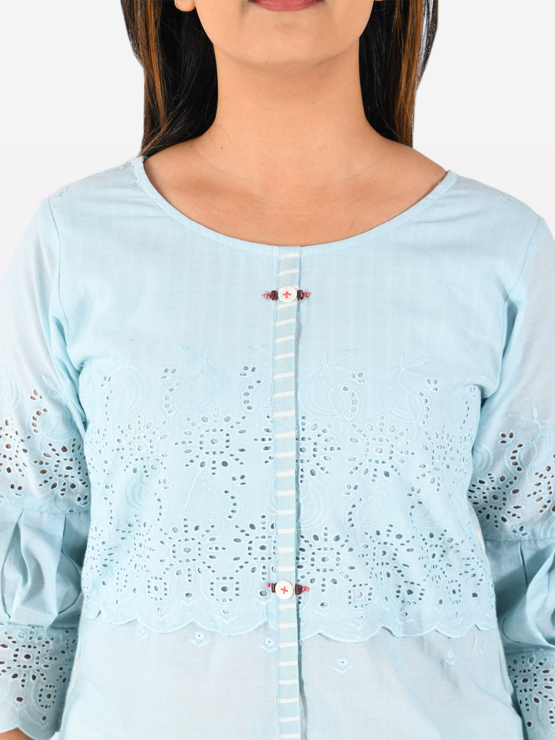 Neerus Women Sea Green Color Cotton Fabric Tunic "48"