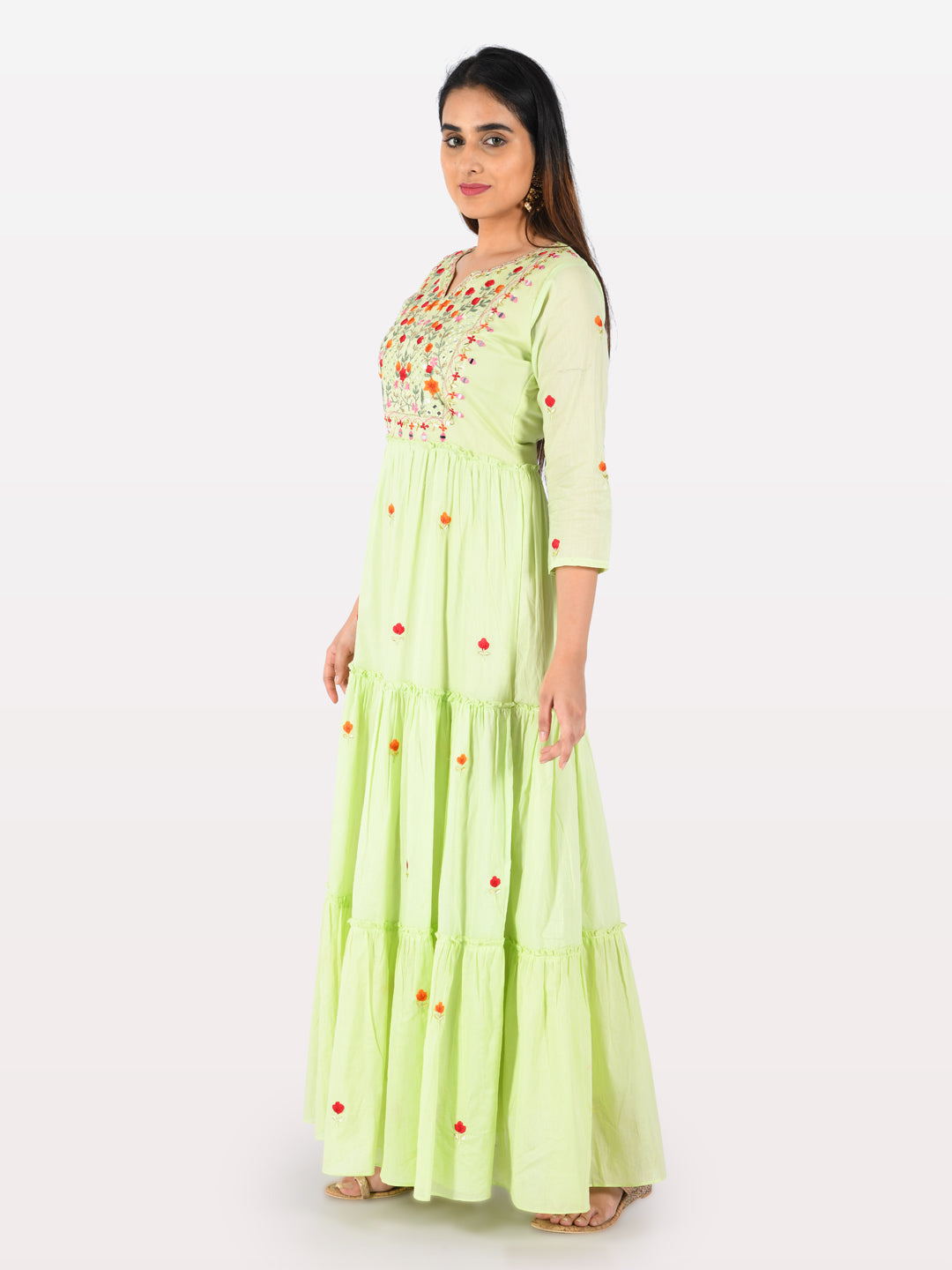 Neerus Women Pista Color Cotton Fabric Tunic "56"