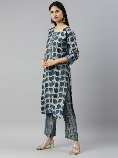 Neeru'S BLUE Color MUSLIN Fabric Kurta