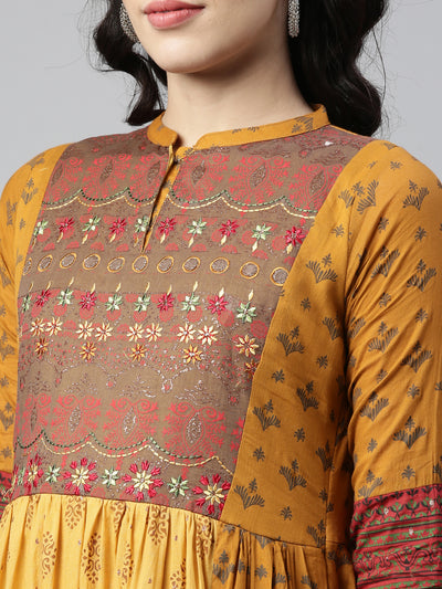 Neeru'S MUSTARD color, COTTON fabric Kurta